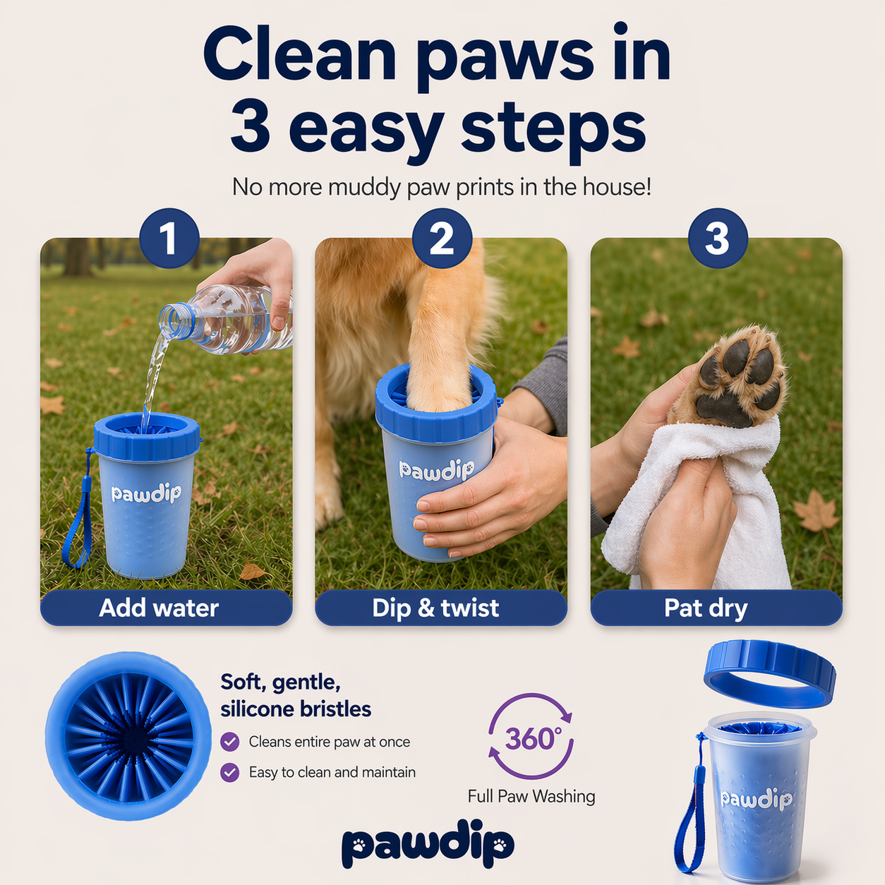 pawdip Clear - Frosted Paw Cleaner